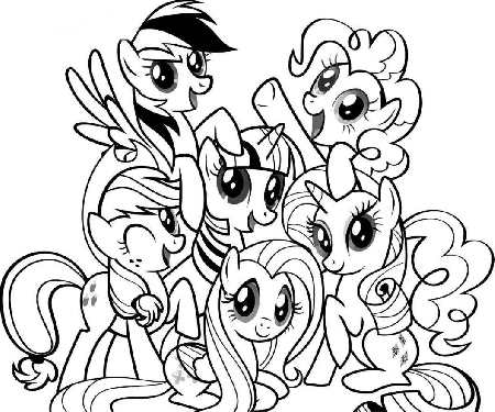 Kolorowanka drużyna My Little Pony